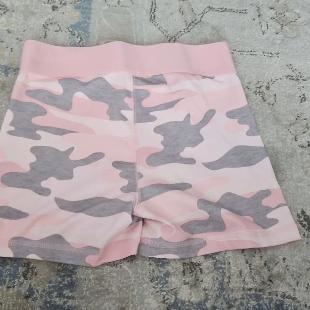 Justice Pink and Gray Camouflage Athletic Shorts